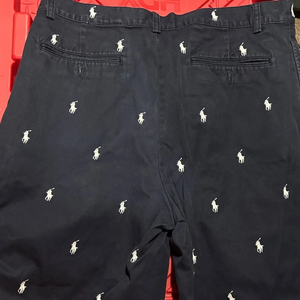 Polo by Ralph Lauren Dark Blue Shorts with White Embroidery - Picture 4 of 5